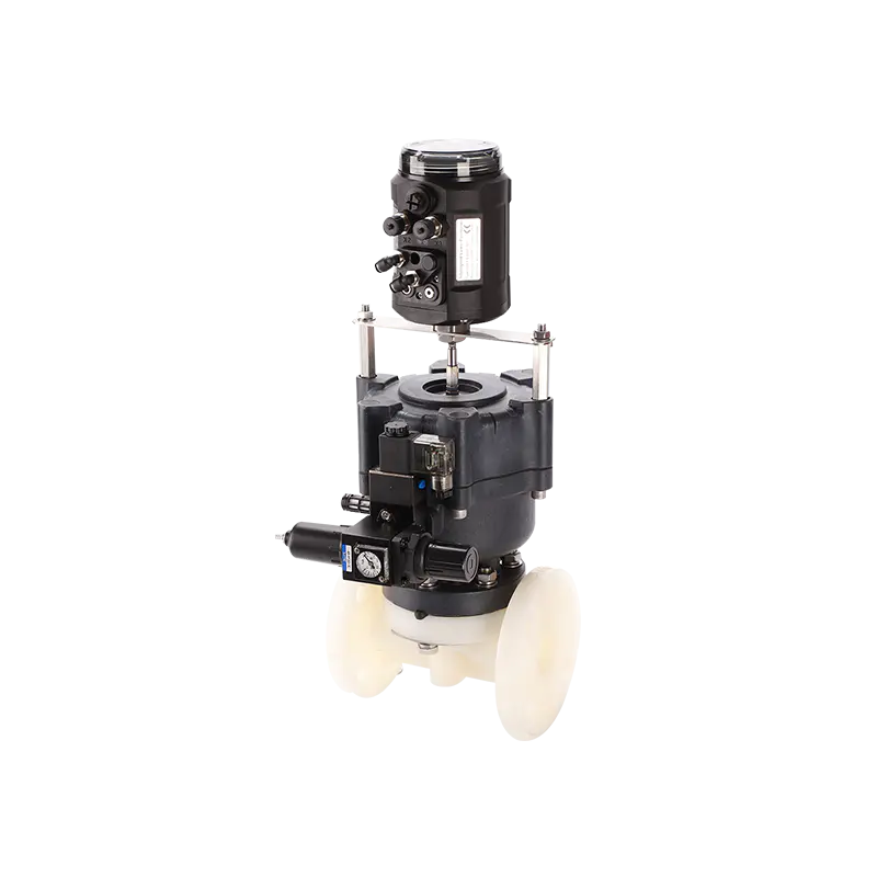 Supapă cu diafragmă cu flanșă pneumatică-Actuator din plastic