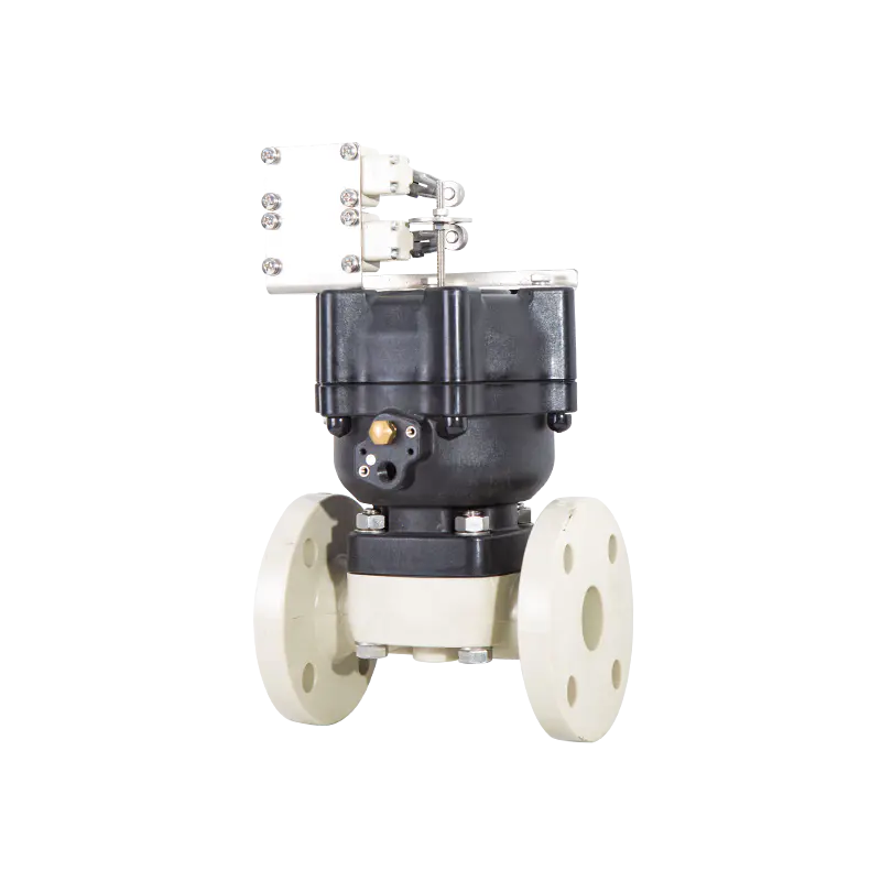 Supapă cu diafragmă cu flanșă pneumatică-Actuator din plastic
