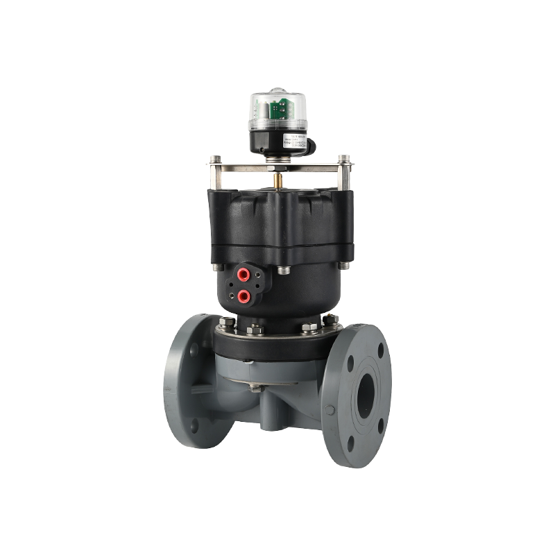 Supapă cu diafragmă cu flanșă pneumatică-Actuator din plastic